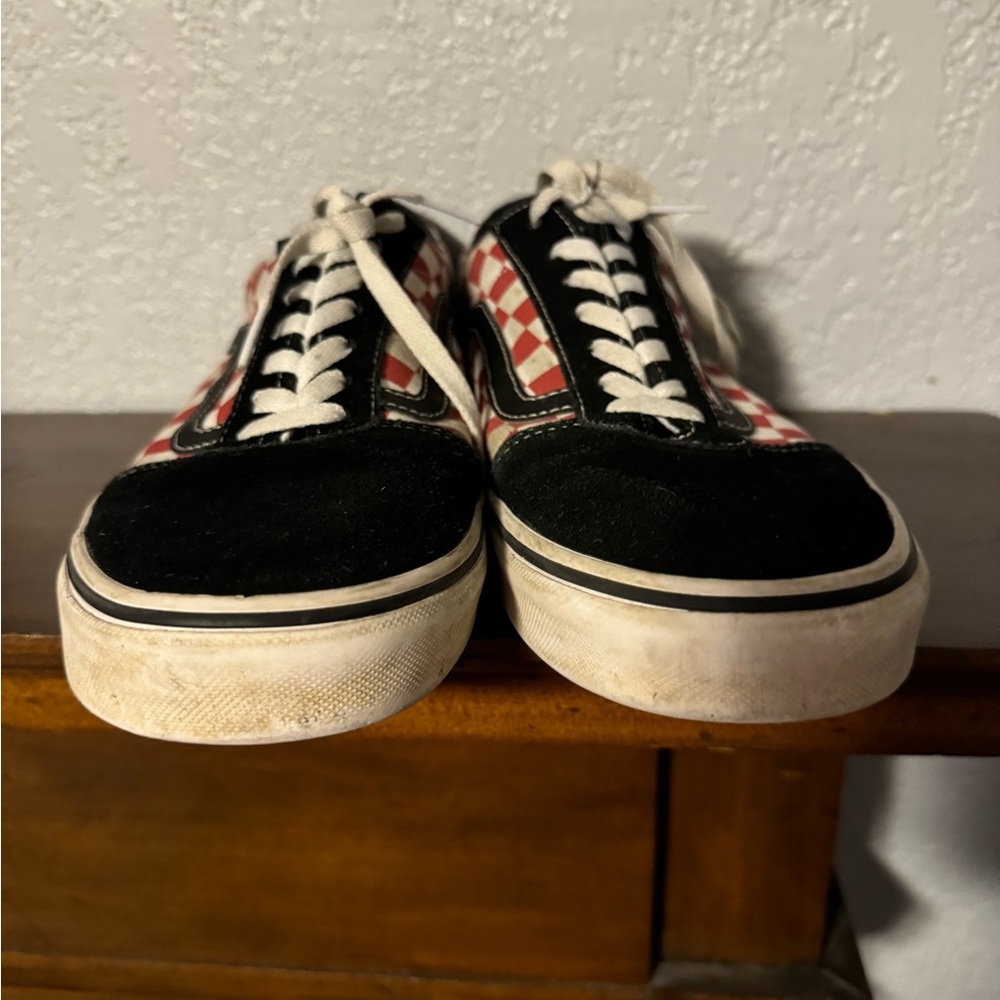 Vans Red and White Checkered Low-Tops - Picture 3 of 6